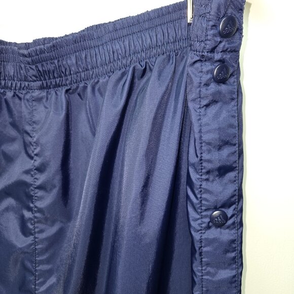 Vintage Y2K Adidas Tear Away Track Pants Mens XL Athletic Snap Buttons Navy Blue - Picture 2 of 7